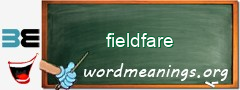 WordMeaning blackboard for fieldfare